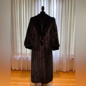 Luxurious Saga Dk Brown/ Mahogany Full Length Mink Coat